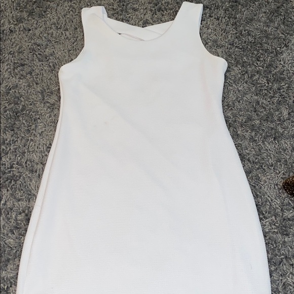 Dresses & Skirts - white fancy slip on dress with cross cross back